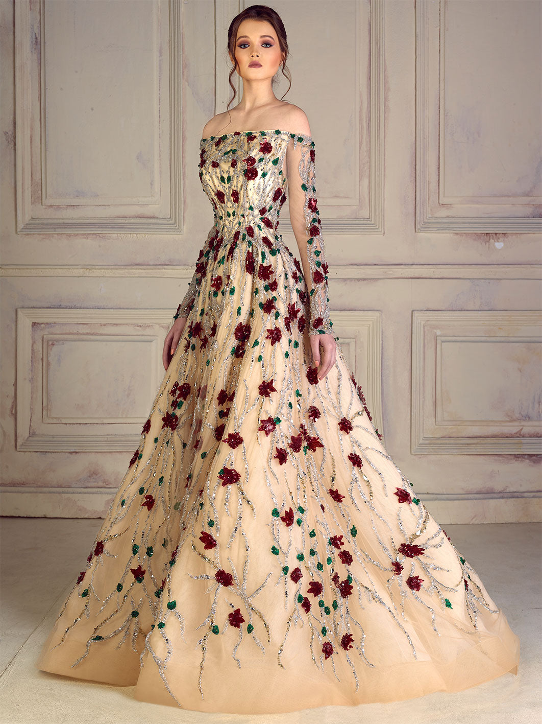A-Line Tull Dress Inspired by the Garden of Eden SAMAR ABOU RAAD A-Line Tull Dress Inspired by the Garden of Eden SAMAR ABOU RAAD