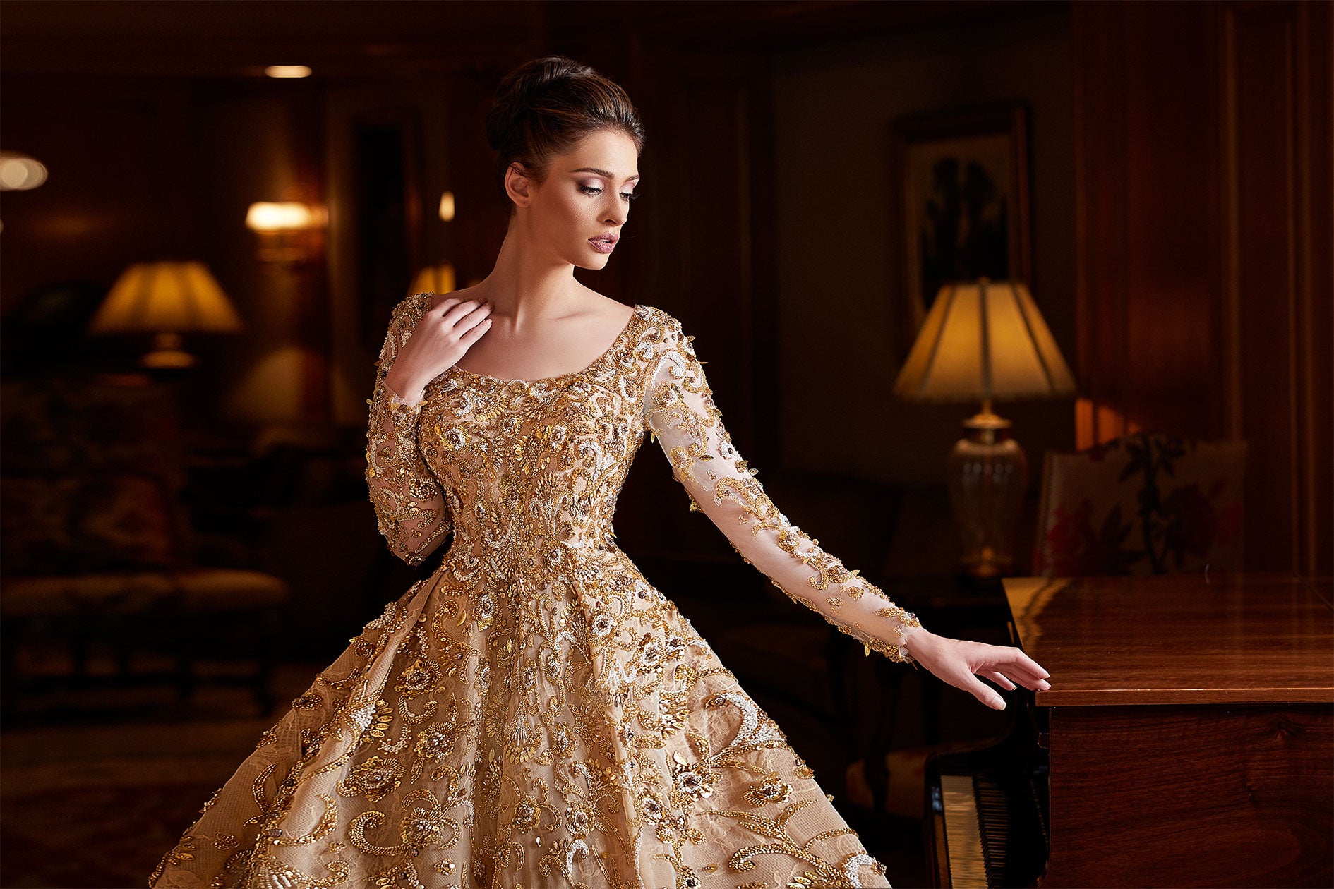 Gold A-Line Night Gown