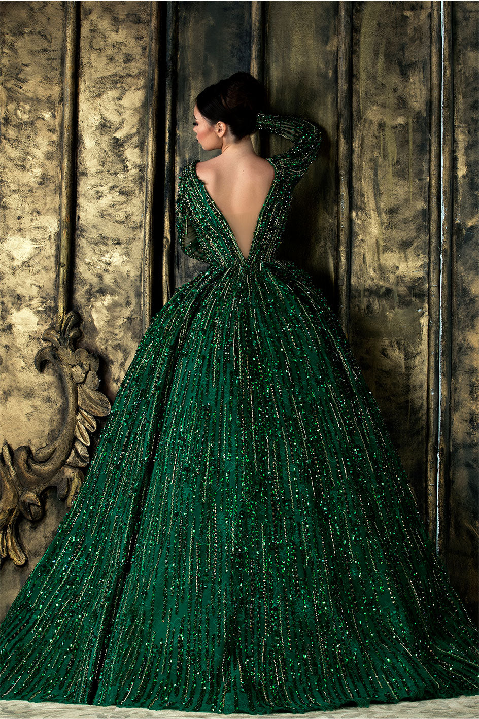 Princess Cut Night Gown With An Open V-Lined Back Cut