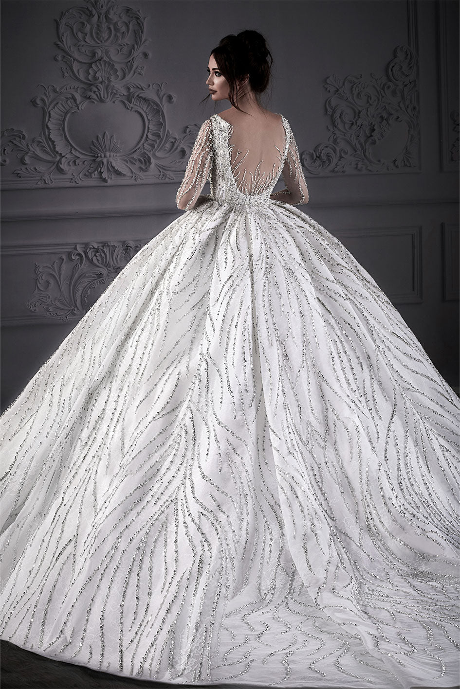 Ball Gown Wedding Dress With A Tattooed Embroidery Back