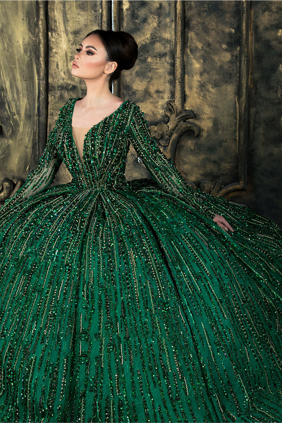 Princess Cut Night Gown With An Open V-Lined Back Cut