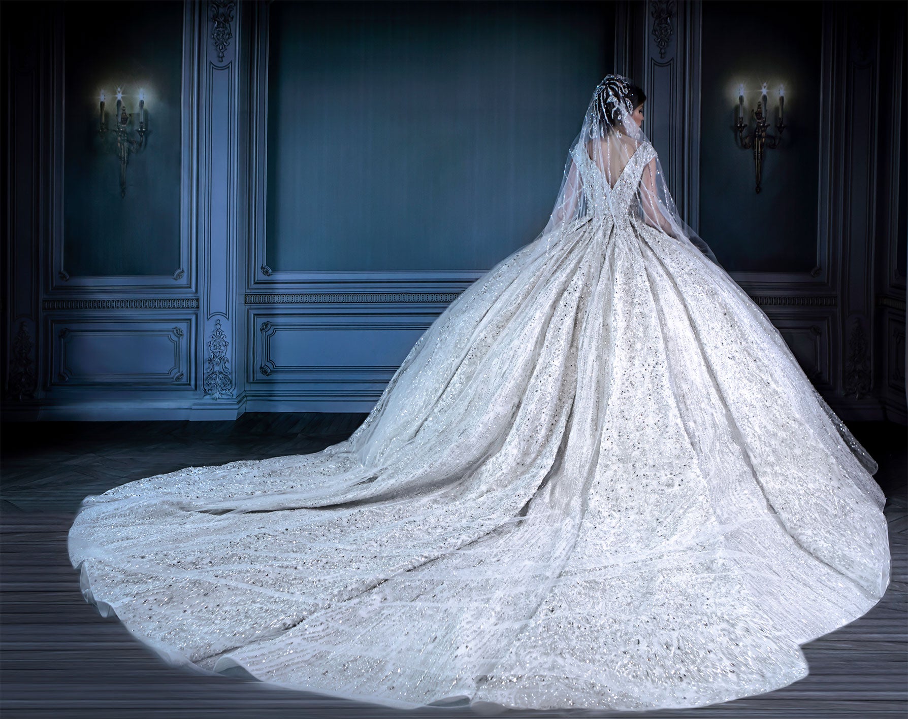 Luxury Princess Cut Wedding Dress