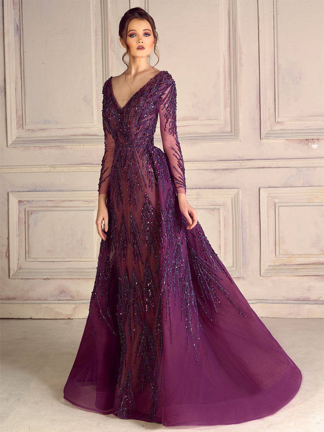 Dark Purple A-Line Night Gown