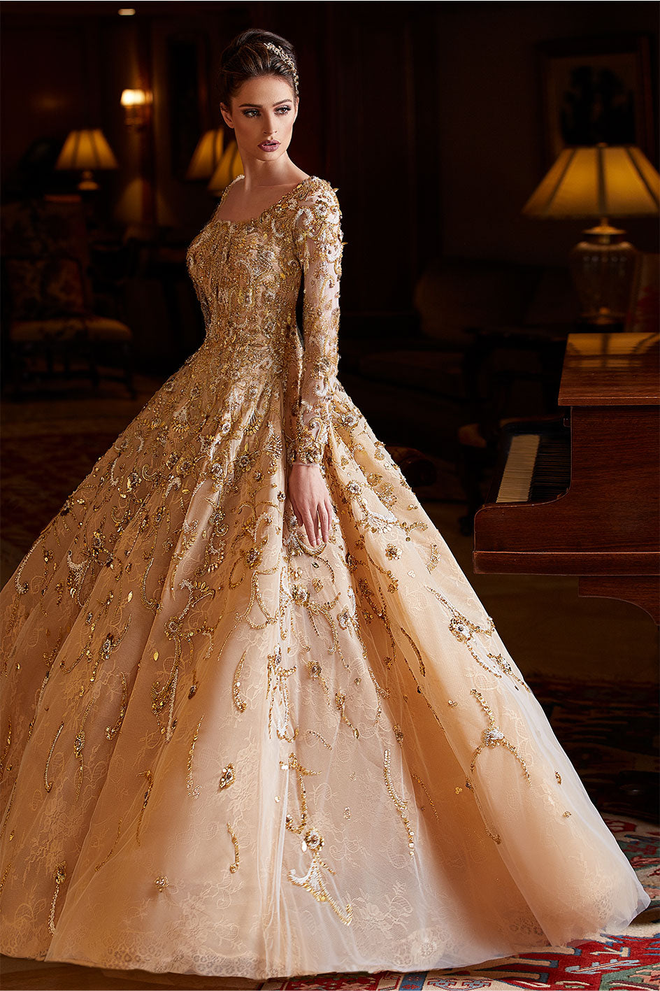 Gold A-Line Night Gown