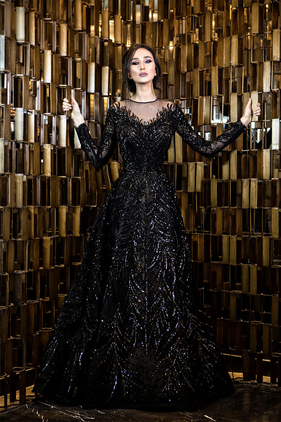 Black Phenomena A-Line Crystal Dress
