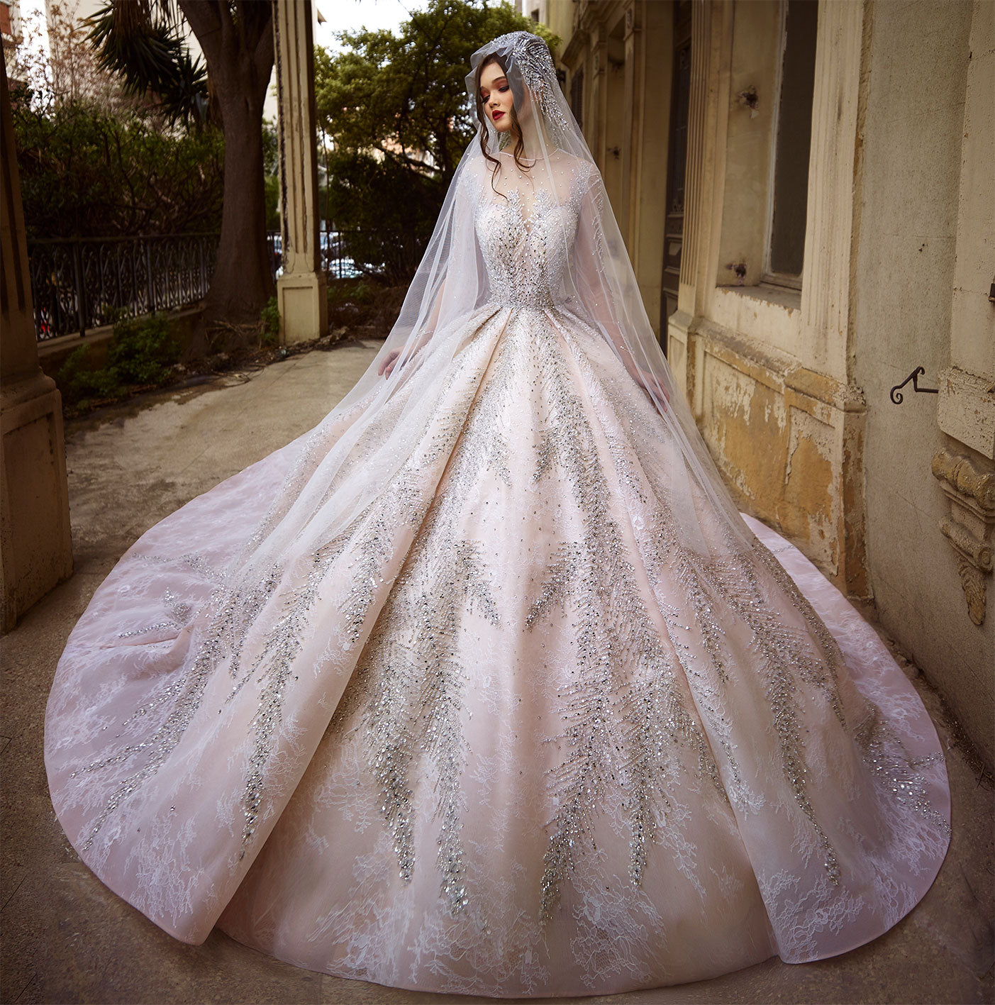Harmony Of Pink Fabric And Crystalline