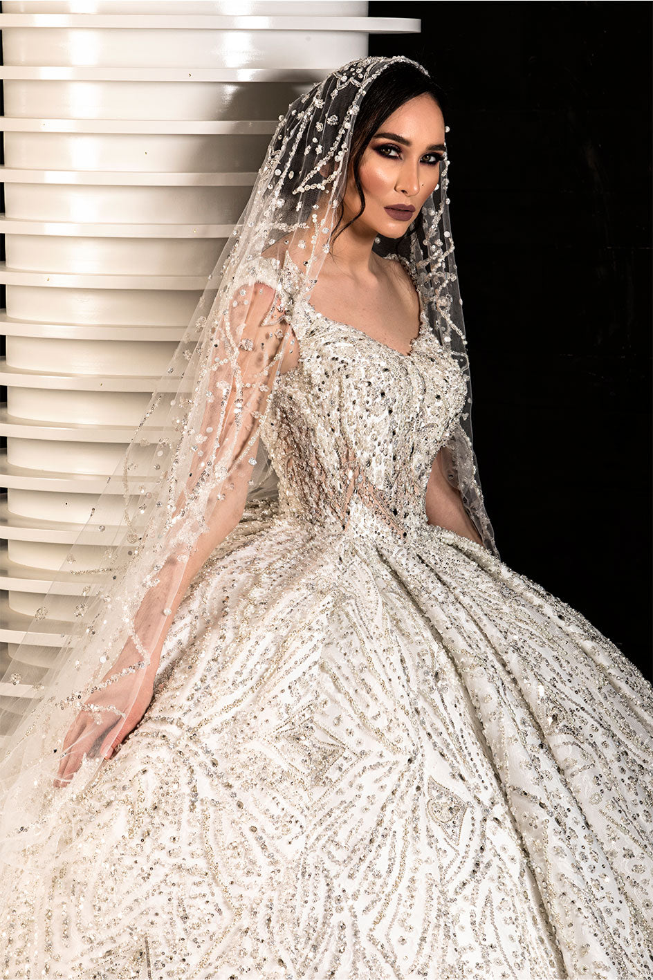 A-Line Princess Cut Wedding Dress
