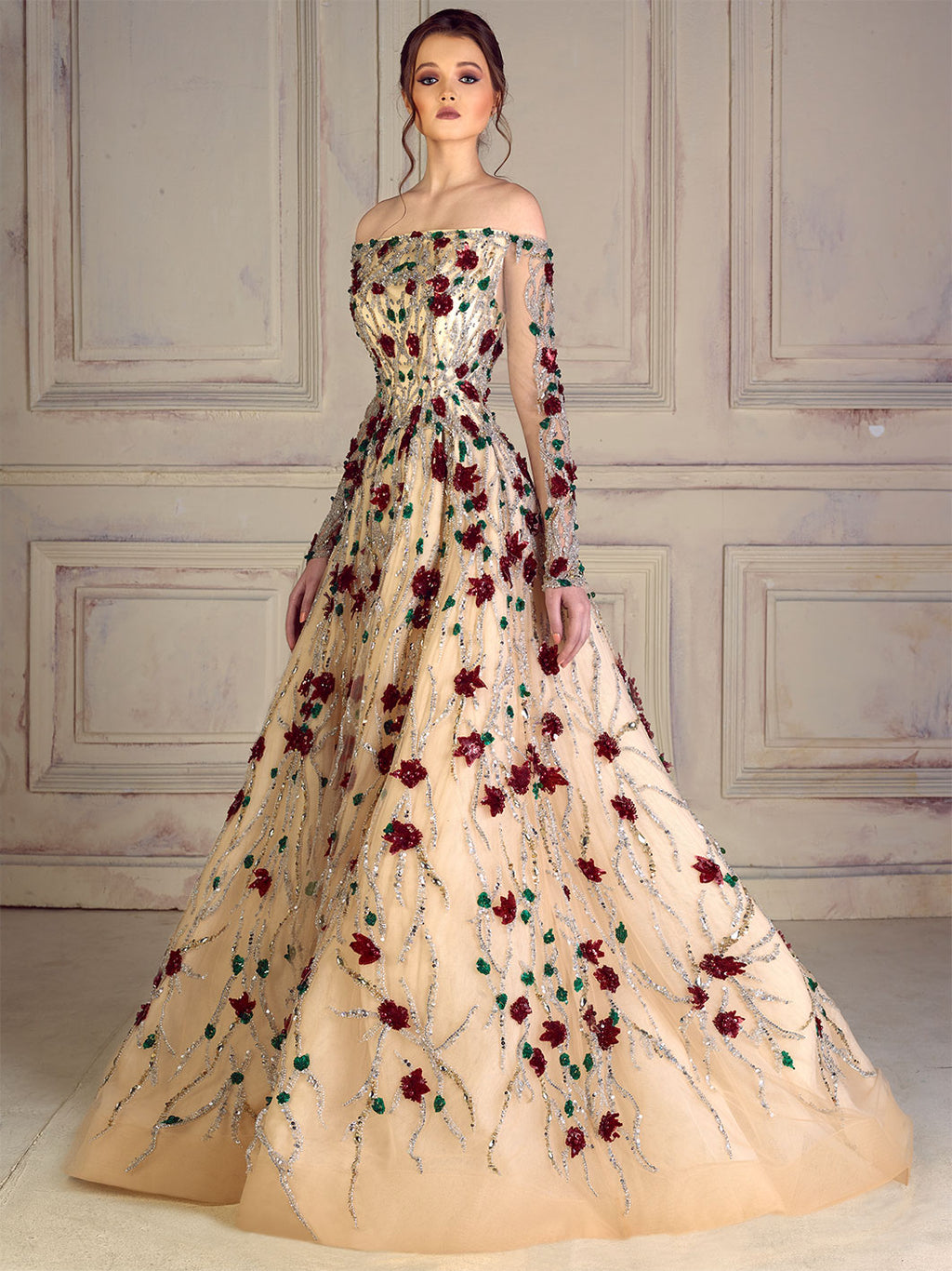 A-Line Tull Dress Inspired by the Garden of Eden