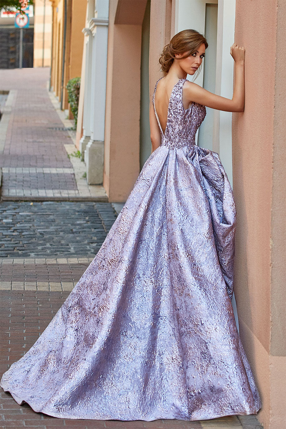Open Back Lilac Gown