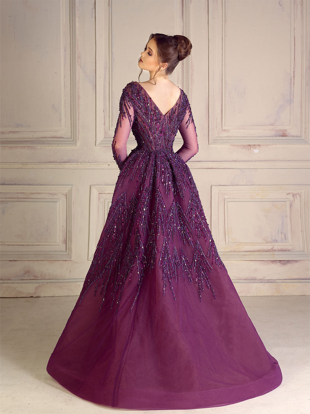 Dark Purple A-Line Night Gown