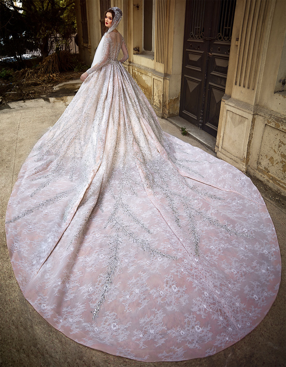 Harmony Of Pink Fabric And Crystalline