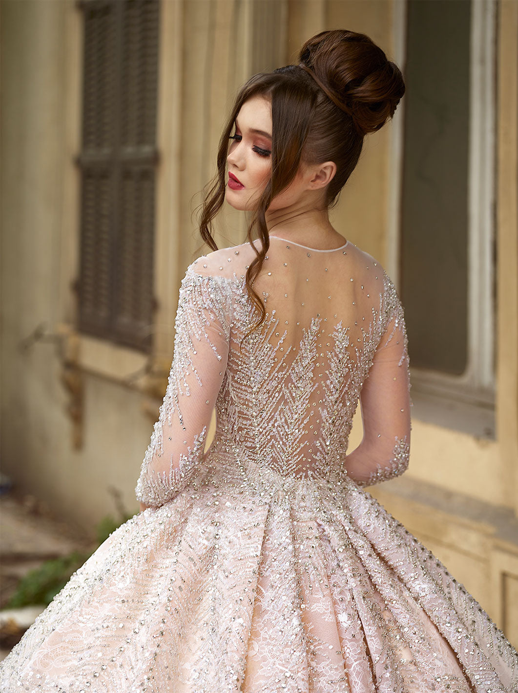 Harmony Of Pink Fabric And Crystalline