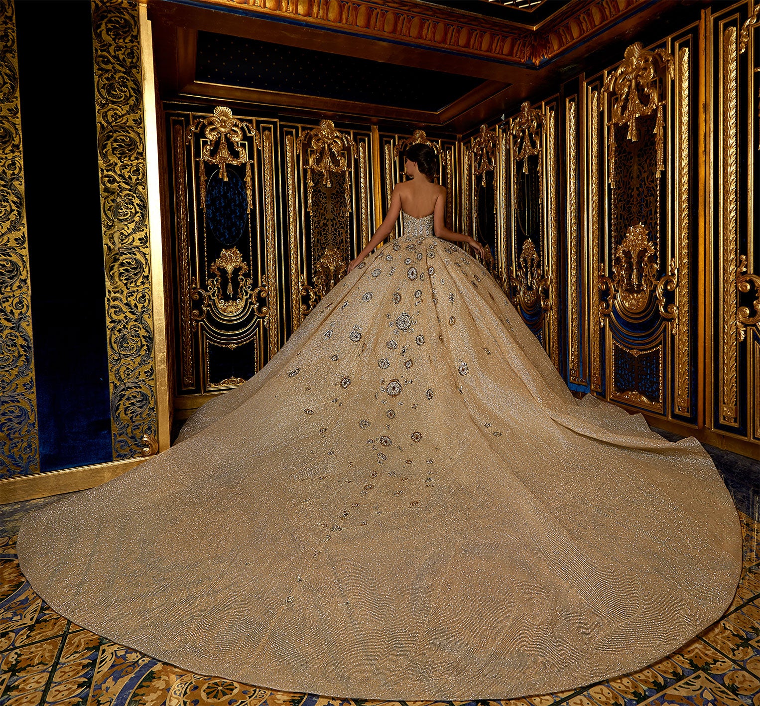 Luxurious Bridal Gown With Its Cape