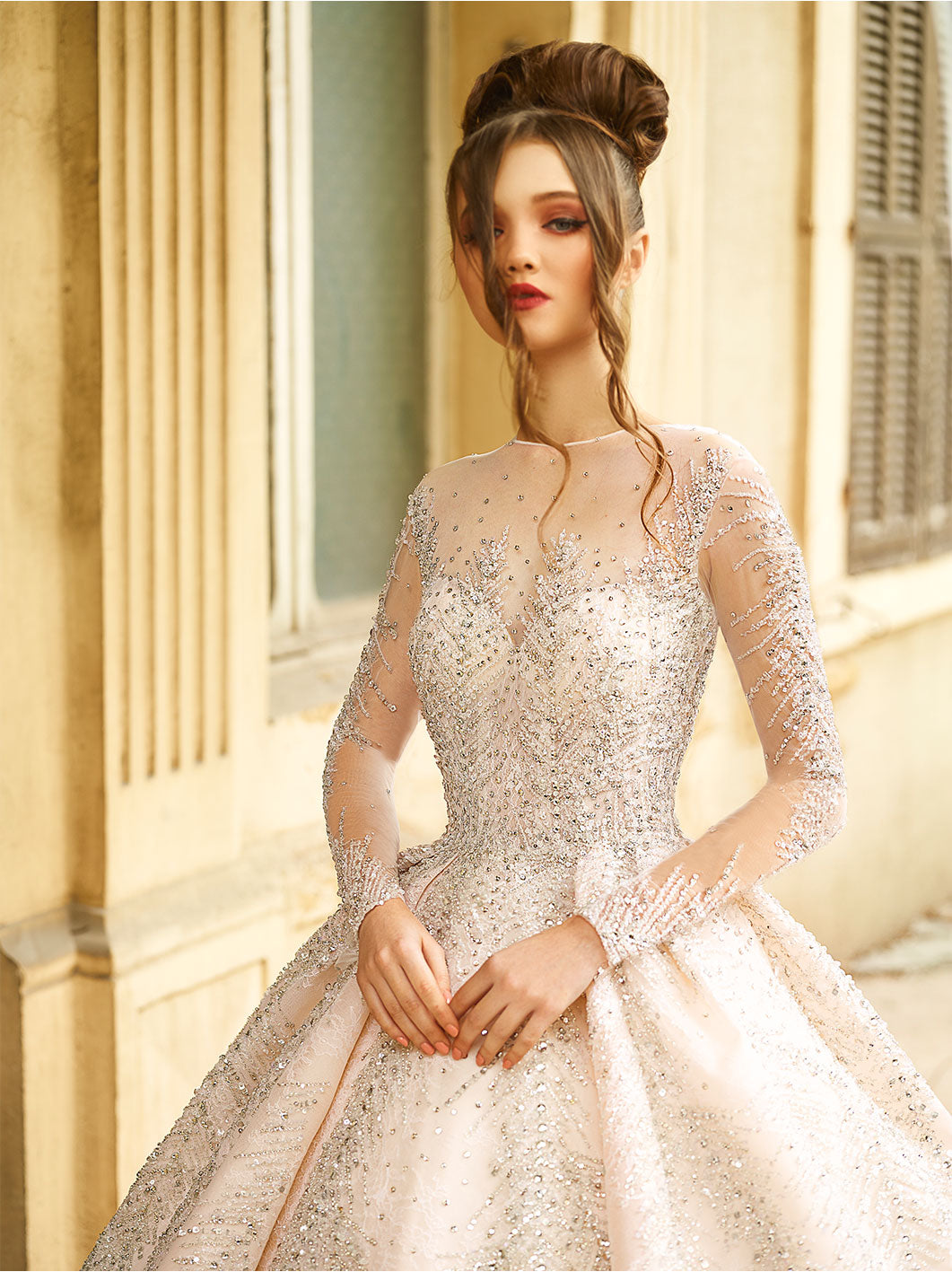 Harmony Of Pink Fabric And Crystalline